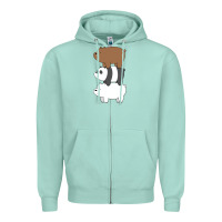 Seafoam we bare bears the movie Zipper Hoodie - artisFamous