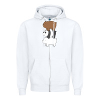 White we bare bears the movie Zipper Hoodie - artisFamous