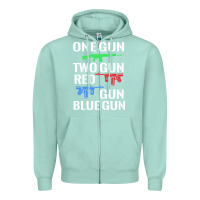 Seafoam one gun two gun red gun blue gun Zipper Hoodie - artisFamous