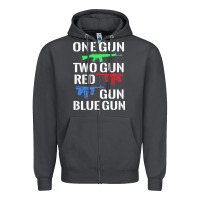 Smoke one gun two gun red gun blue gun Zipper Hoodie - artisFamous