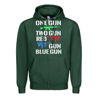 Sports Green one gun two gun red gun blue gun Zipper Hoodie - artisFamous