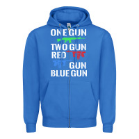 True Royal one gun two gun red gun blue gun Zipper Hoodie - artisFamous