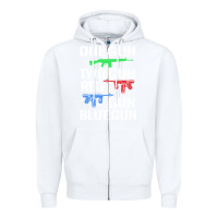White one gun two gun red gun blue gun Zipper Hoodie - artisFamous
