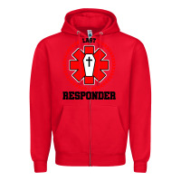 Red morgue embalmer funeral director mortician Zipper Hoodie - artisFamous