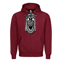 Burgundy alice in wonderland doorknob Zipper Hoodie - artisFamous