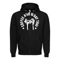 Black caffè e muay thai divertente Zipper Hoodie - artisFamous
