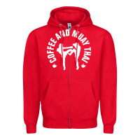 Red caffè e muay thai divertente Zipper Hoodie - artisFamous