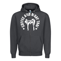 Smoke caffè e muay thai divertente Zipper Hoodie - artisFamous