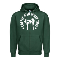 Sports Green caffè e muay thai divertente Zipper Hoodie - artisFamous
