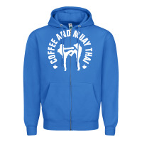 Caffè E Muay Thai Divertente Zipper Hoodie | Teevron
