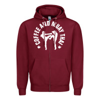 Burgundy caffè e muay thai divertente Zipper Hoodie - artisFamous