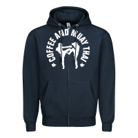 Navy caffè e muay thai divertente Zipper Hoodie - artisFamous