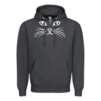 Cat Face Zipper Hoodie | Teevron
