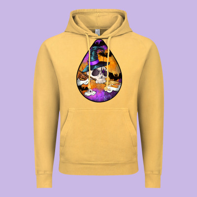 Hallowen Teardrop Vintage Hoodie Designed By Lillyallendesigns