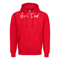 Red girl dad Zipper Hoodie - artisFamous