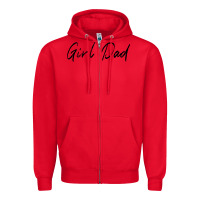 Red girl dad Zipper Hoodie - artisFamous