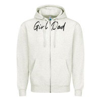Oatmeal Heather girl dad Zipper Hoodie - artisFamous