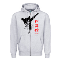 Heather Grey shotokan karate Zipper Hoodie - artisFamous