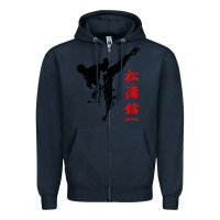 Navy shotokan karate Zipper Hoodie - artisFamous