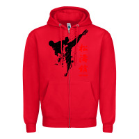 Red shotokan karate Zipper Hoodie - artisFamous