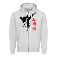 Dove Grey shotokan karate Zipper Hoodie - artisFamous