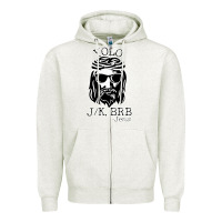 Oatmeal Heather funny jesus easter yolo jk brb Zipper Hoodie - artisFamous