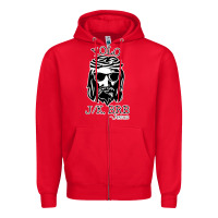 Red funny jesus easter yolo jk brb Zipper Hoodie - artisFamous