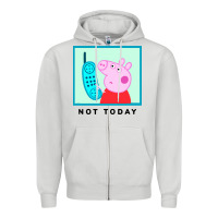 Dove Grey peppa pig not today Zipper Hoodie - artisFamous