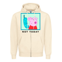 Sandshell peppa pig not today Zipper Hoodie - artisFamous