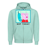 Seafoam peppa pig not today Zipper Hoodie - artisFamous