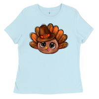 Turkey And Leopard Pattern And Thanksgiving Hat Bbs Ladies Tee | Teevron