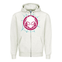 Oatmeal Heather spider girl Zipper Hoodie - artisFamous