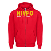 Red HWPO - HARD WORK PAYS OFF Zipper Hoodie - artisFamous