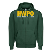 Sports Green HWPO - HARD WORK PAYS OFF Zipper Hoodie - artisFamous