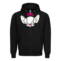 Black pinky and the brain big face Zipper Hoodie - artisFamous