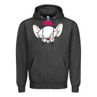 Charcoal Heather pinky and the brain big face Zipper Hoodie - artisFamous