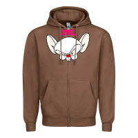 Chestnut pinky and the brain big face Zipper Hoodie - artisFamous