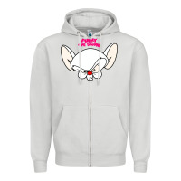 Dove Grey pinky and the brain big face Zipper Hoodie - artisFamous