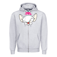 Heather Grey pinky and the brain big face Zipper Hoodie - artisFamous