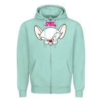 Seafoam pinky and the brain big face Zipper Hoodie - artisFamous
