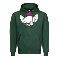 Sports Green pinky and the brain big face Zipper Hoodie - artisFamous