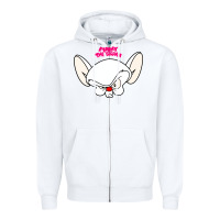 White pinky and the brain big face Zipper Hoodie - artisFamous