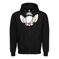 Black pinky and the brain big face Zipper Hoodie - artisFamous