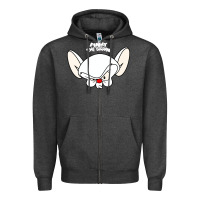 Charcoal Heather pinky and the brain big face Zipper Hoodie - artisFamous