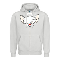 Dove Grey pinky and the brain big face Zipper Hoodie - artisFamous