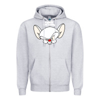 Heather Grey pinky and the brain big face Zipper Hoodie - artisFamous