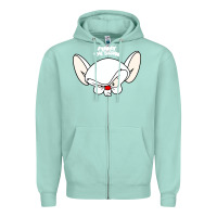 Seafoam pinky and the brain big face Zipper Hoodie - artisFamous