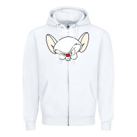White pinky and the brain big face Zipper Hoodie - artisFamous