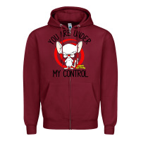 Burgundy pinky and the brain you are under my control Zipper Hoodie - artisFamous