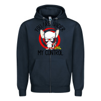 Navy pinky and the brain you are under my control Zipper Hoodie - artisFamous